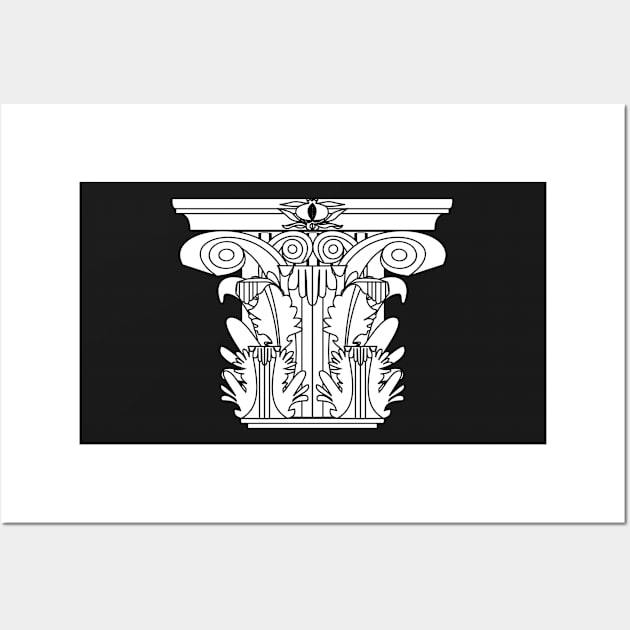 White corinthian-grenadian capital Wall Art by PabloDeChenez